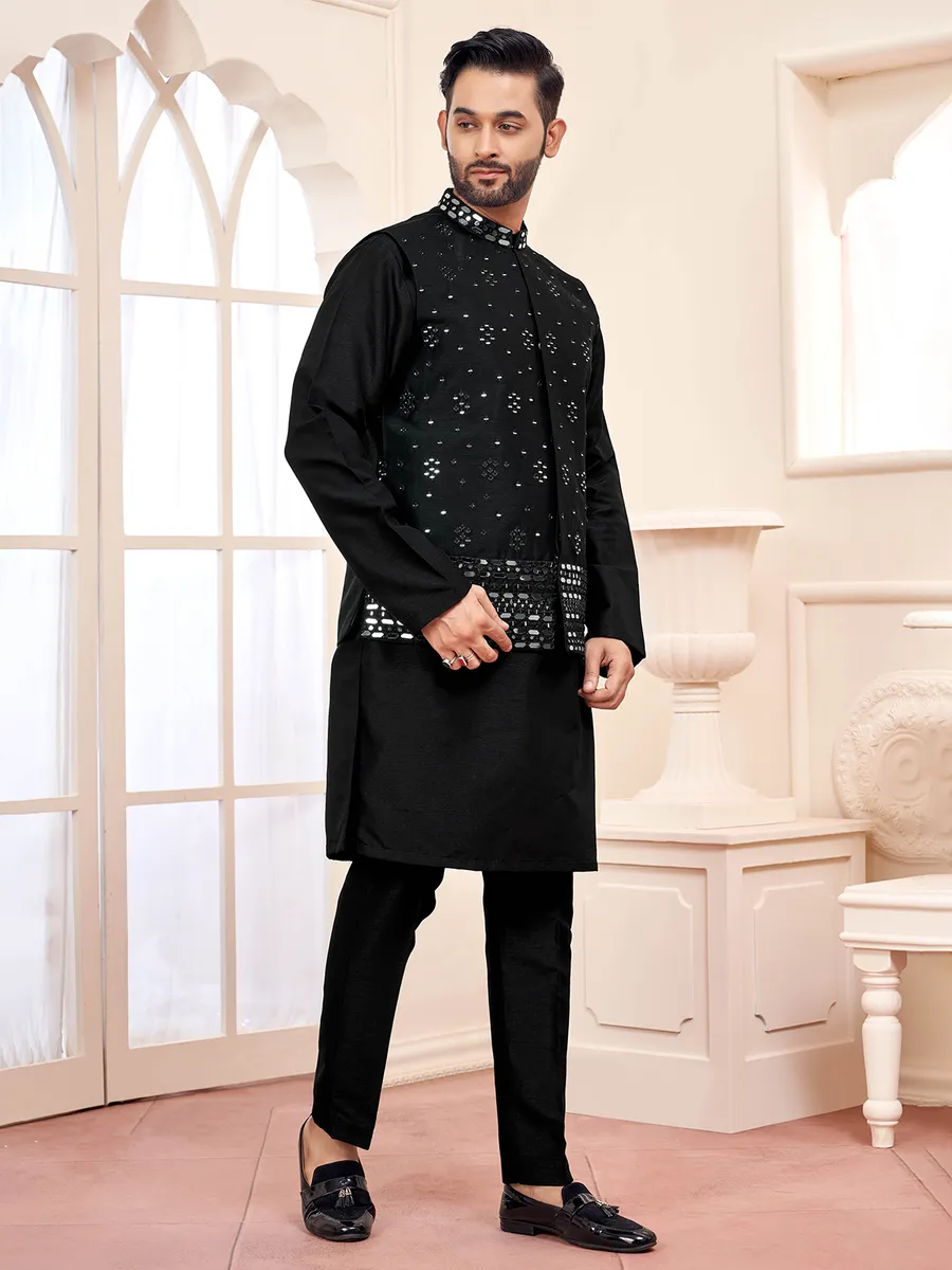 Timeless black waistcoat set perfect for elegant occasions