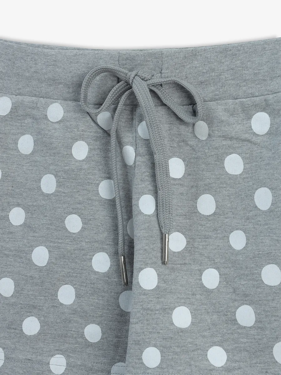 TINY GIRL grey cotton printed shorts