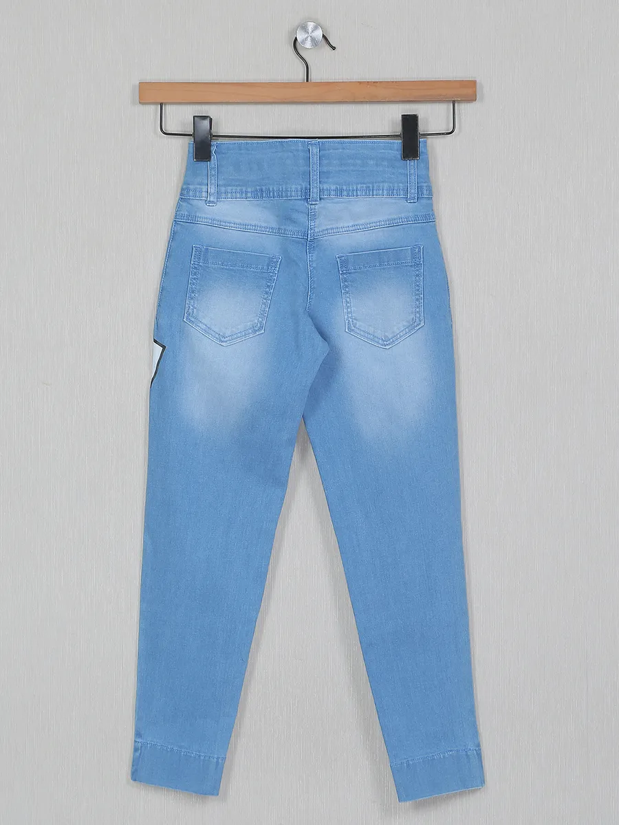 Tiny Girl light blue washed effect jeans for girls