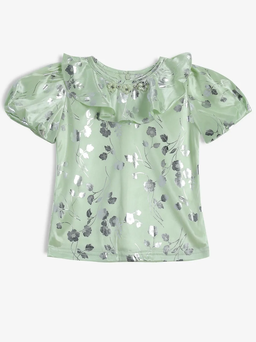 TINY GIRL light green polyester top