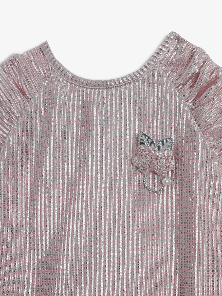 TINY GIRL pink printed polyester top