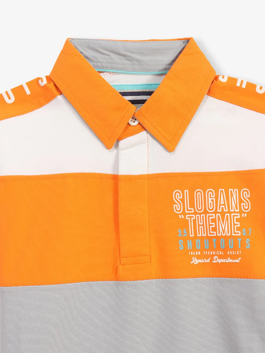TREND orange cotton polo t-shirt