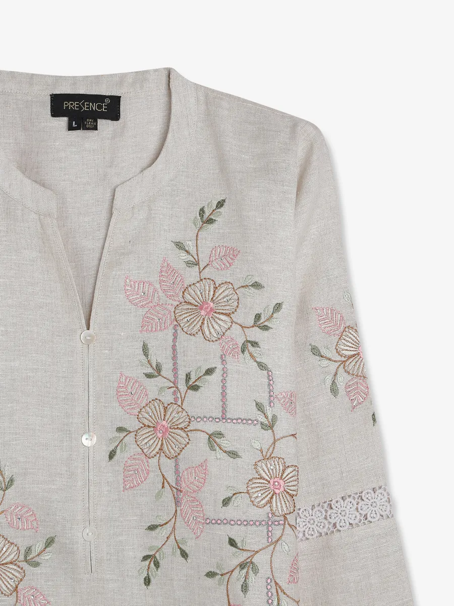 Trendy cotton beige top