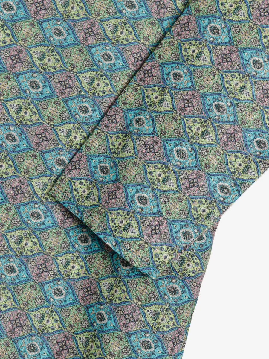 Trendy cotton blue printed kurta suit