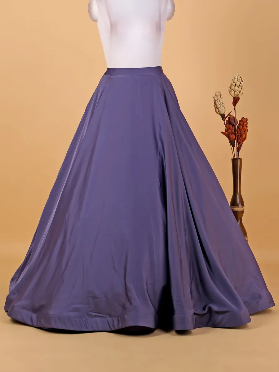 Trendy purple satin lehenga choli