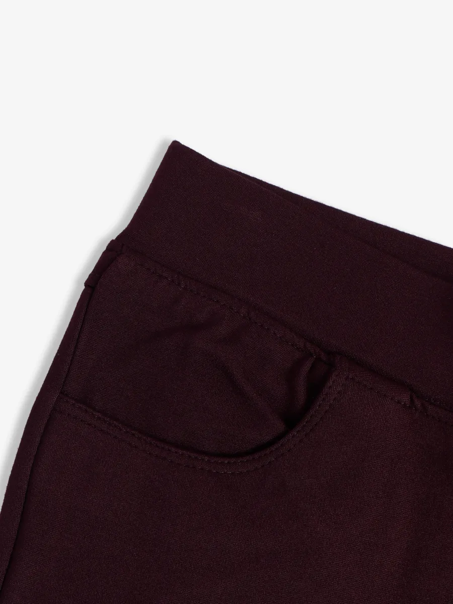 Trendy wine solid jeggings