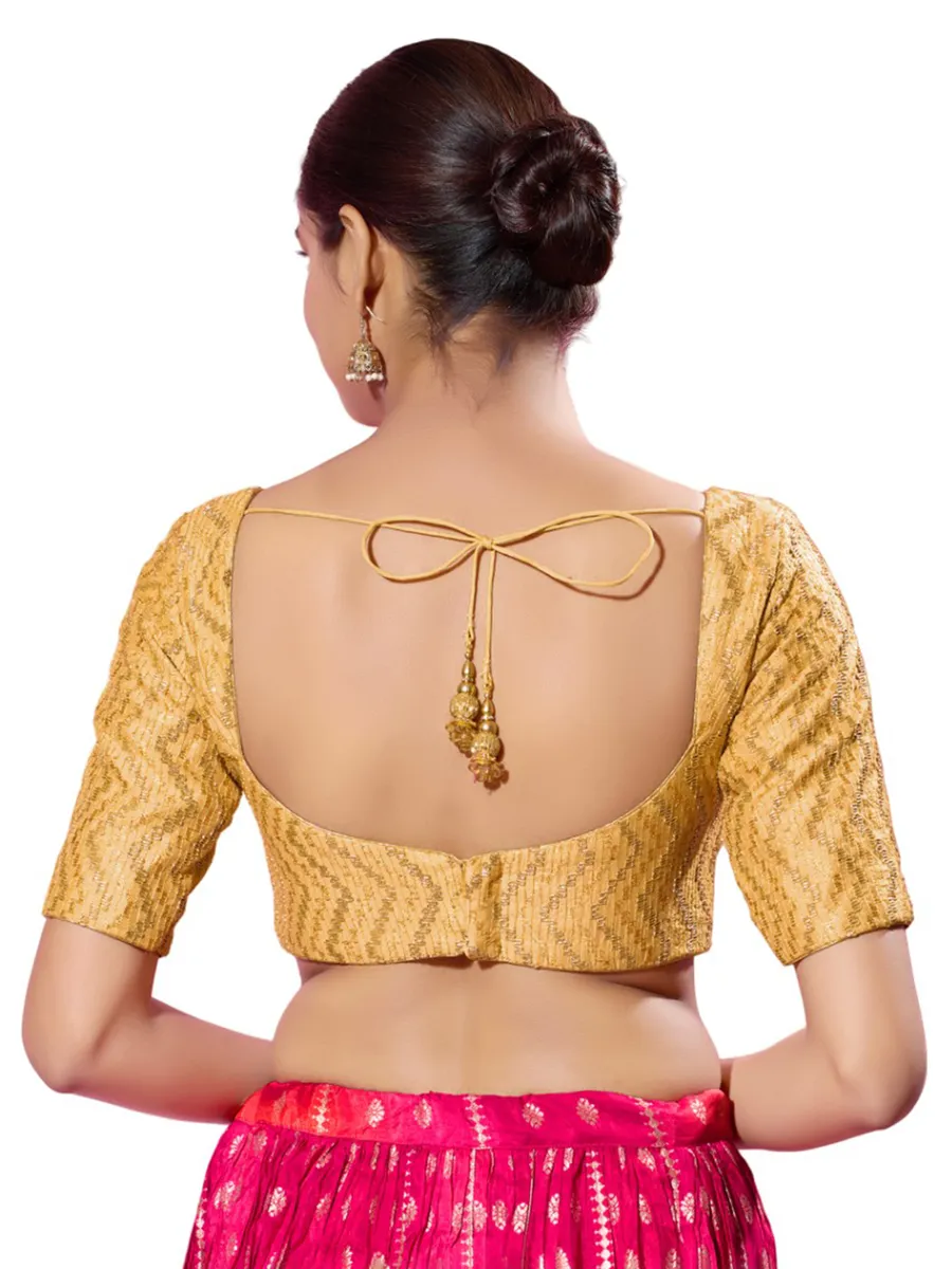 Trendy yellow silk ready-made blouse