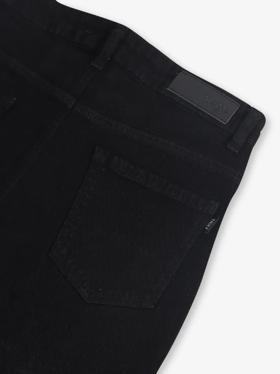 TRIXY black ripped solid jeans
