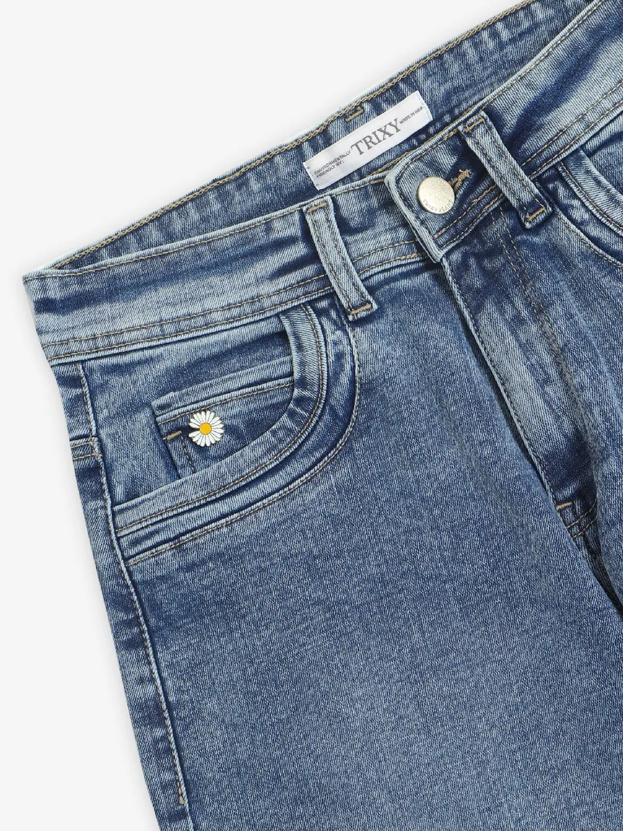 TRIXY washed blue straight jeans