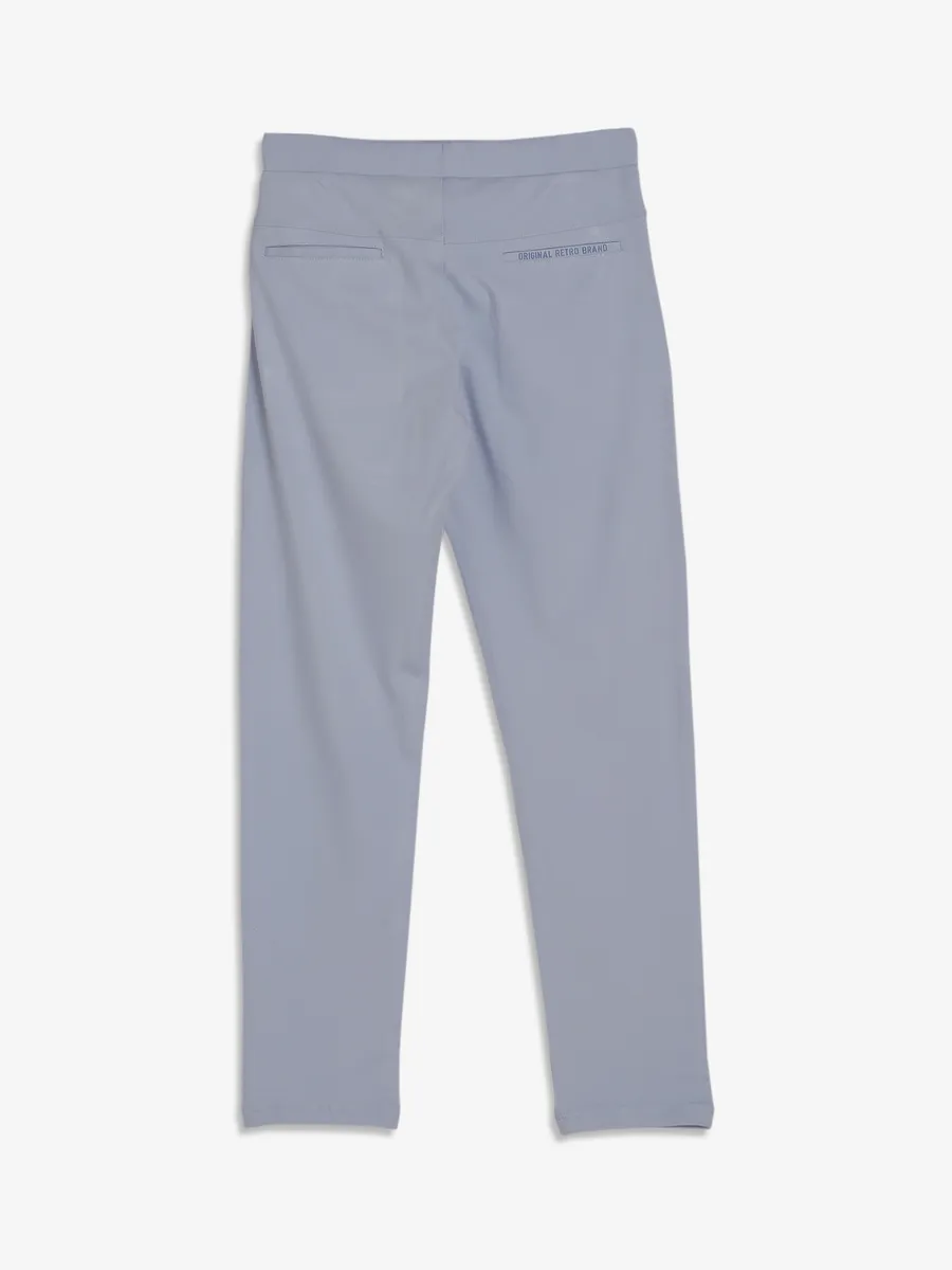 TYZ light grey solid lycra track pant