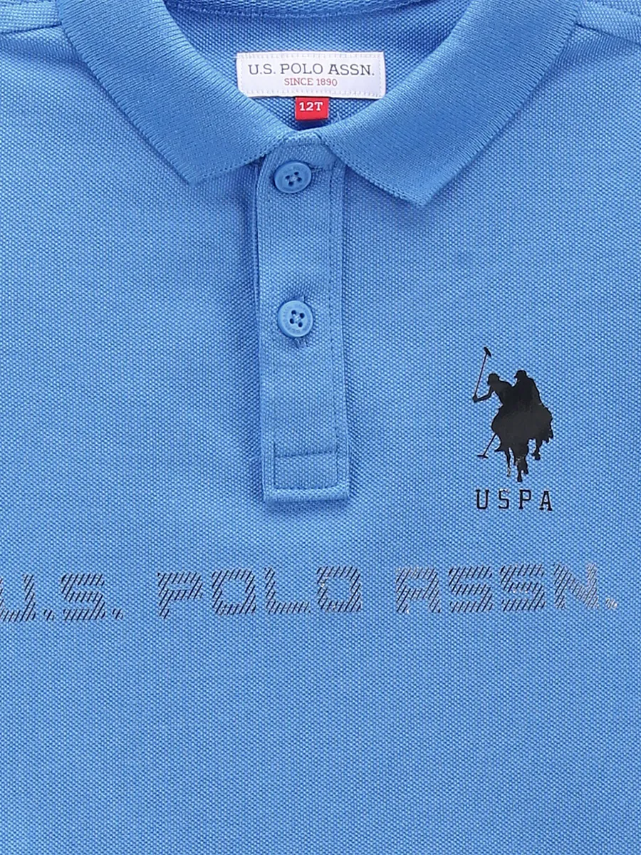 U S POLO ASSN blue cotton polo collar t-shirt