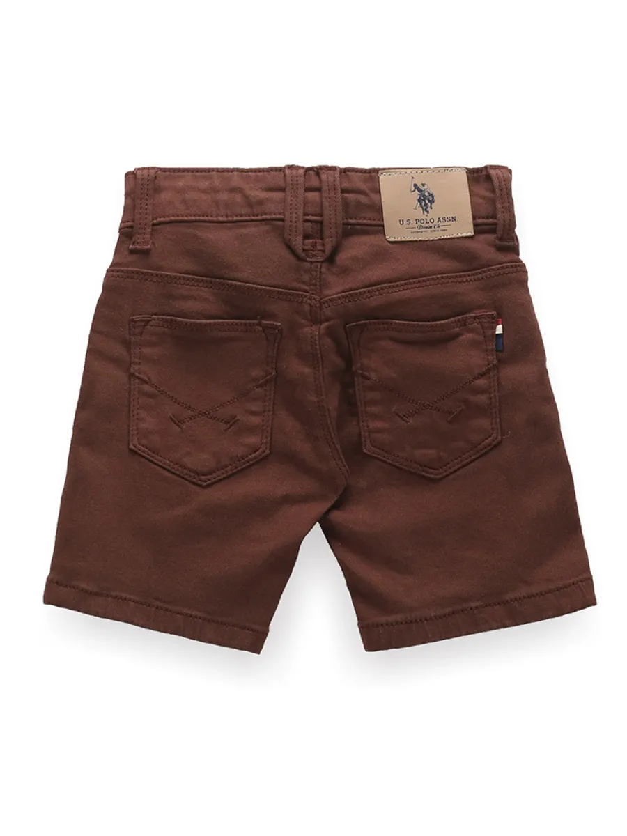 U S POLO ASSN brown solid shorts