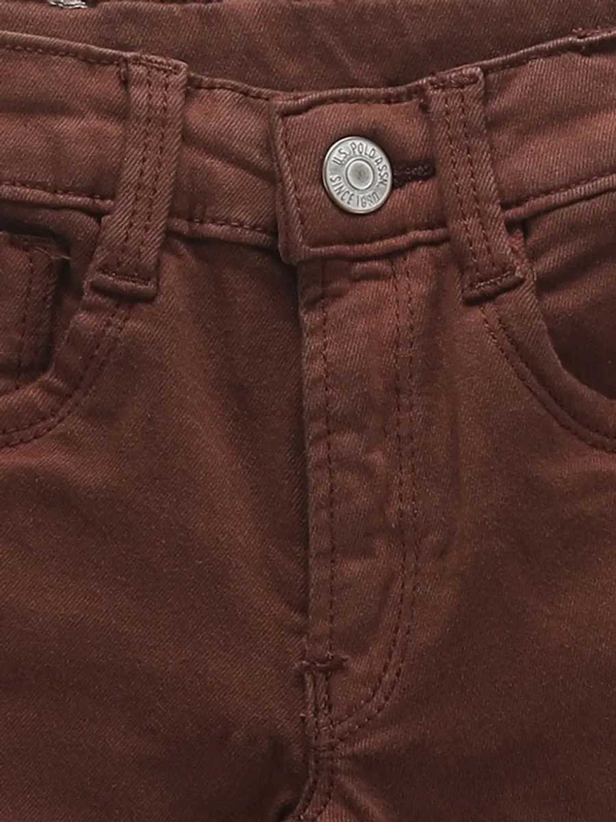 U S POLO ASSN brown solid shorts