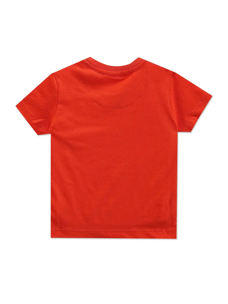 U S POLO ASSN half sleeves orange cotton t shirt