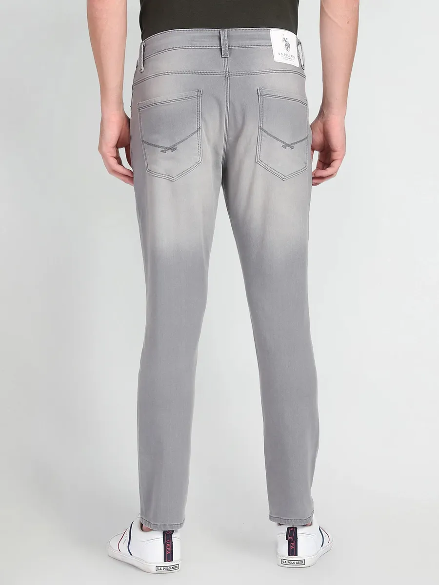U S POLO ASSN light grey slim taper fit jeans