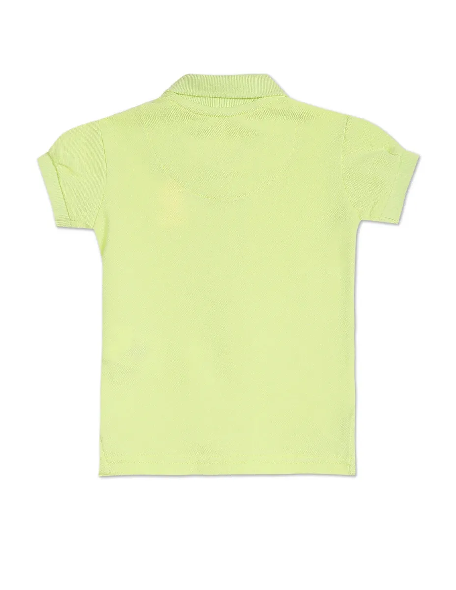 U S POLO ASSN lime green plain cotton t shirt