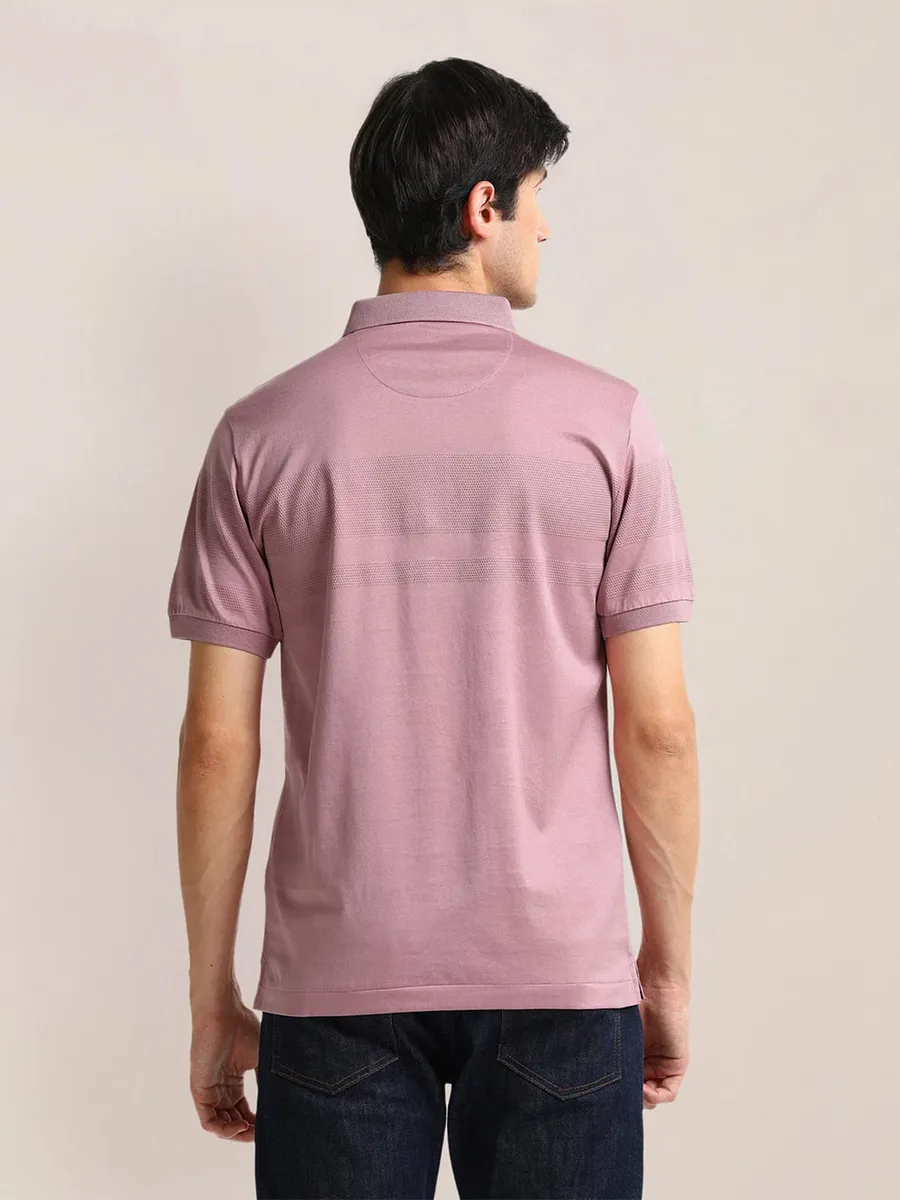 U S POLO ASSN mauve pink stripe polo t-shirt