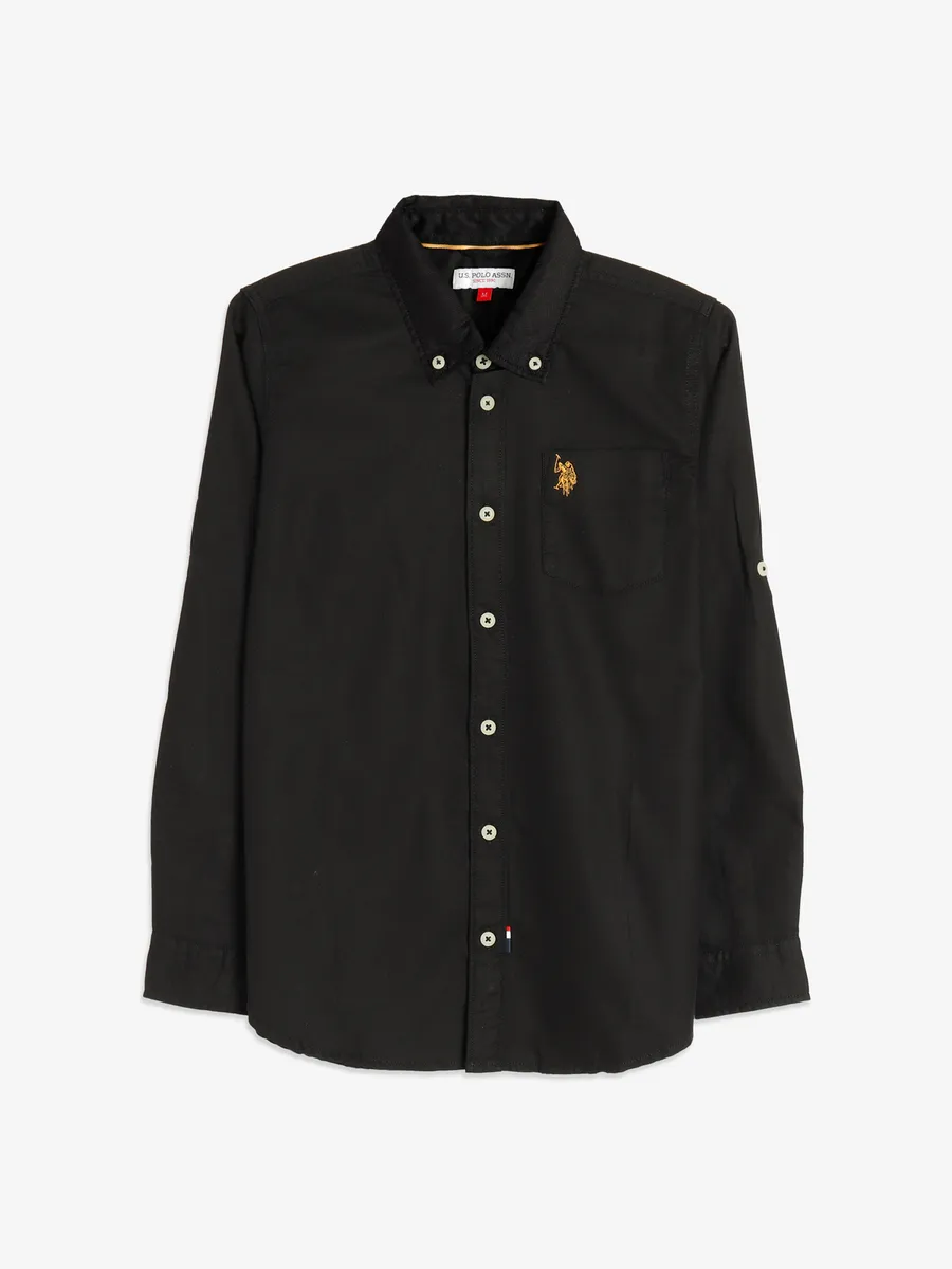 U S POLO ASSN plain black shirt