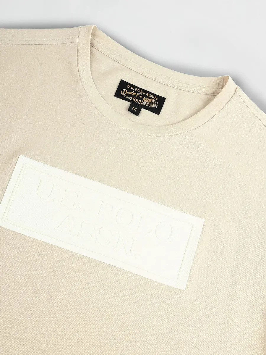 U S POLO ASSN plain cream cotton t-shirt