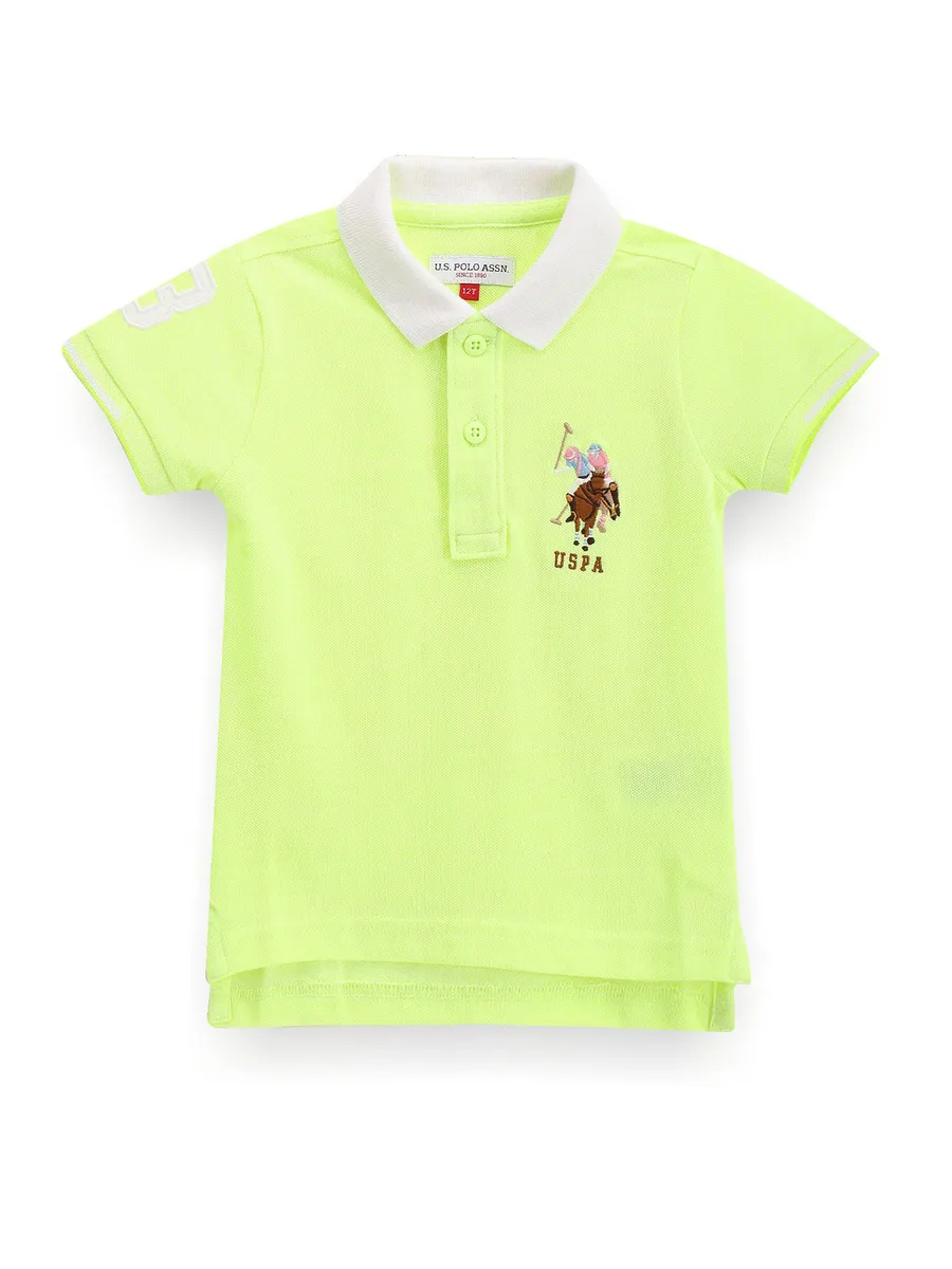 U S POLO ASSN plain light green cotton t-shirt