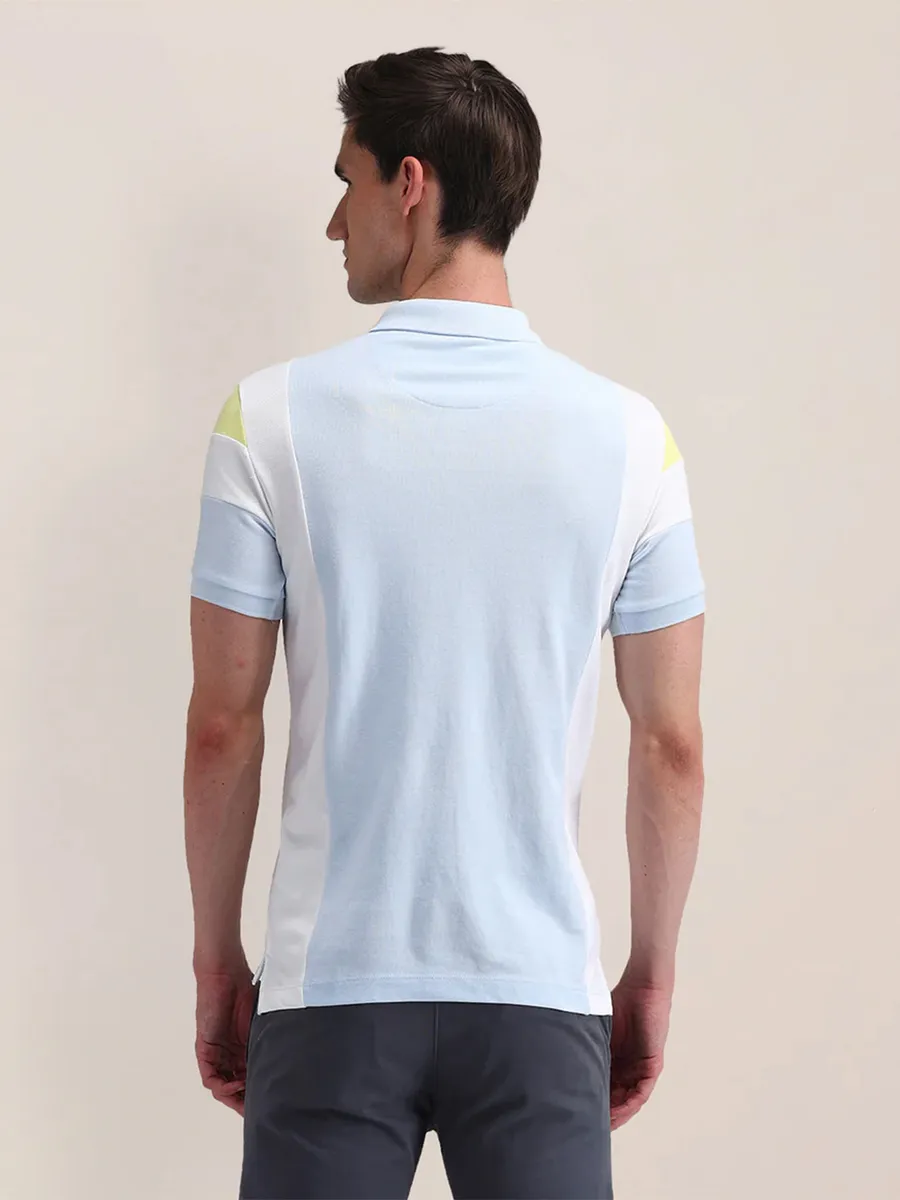 U S POLO ASSN printed light blue cotton t-shirt