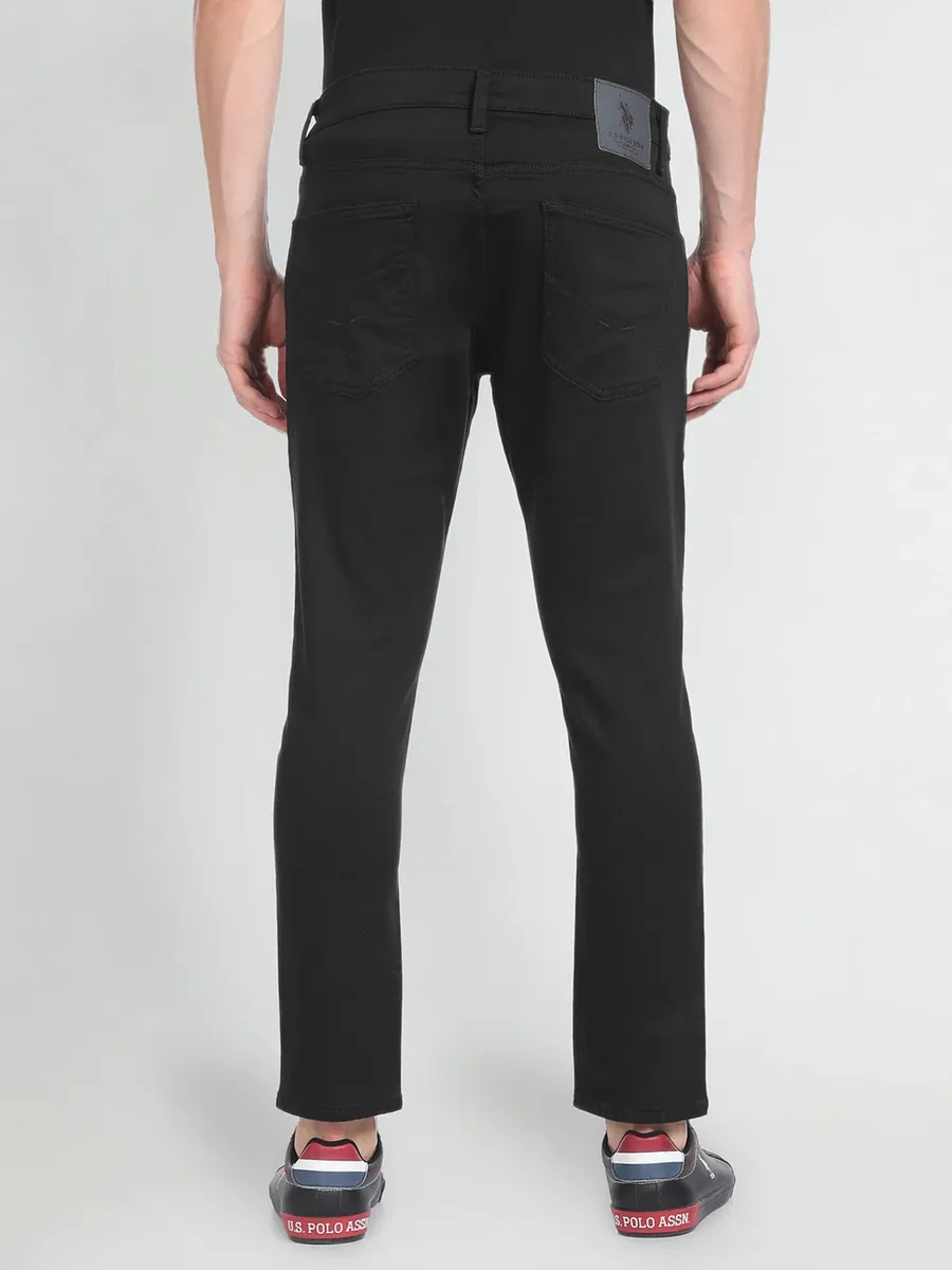 U S POLO ASSN solid slim fit jeans in black