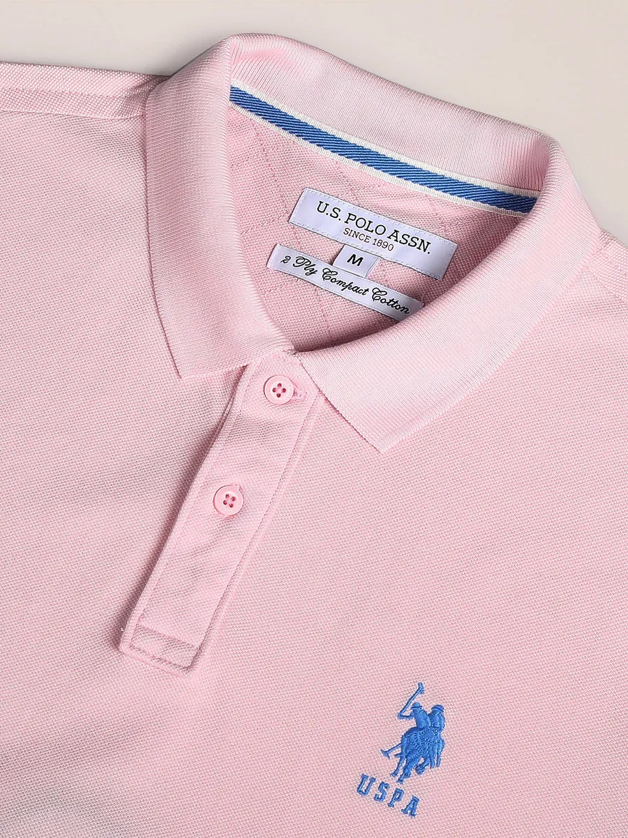 U S POLO Pink ASSN plain polo t shirt