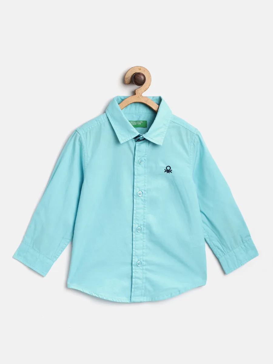 UCB aqua solid cotton shirt
