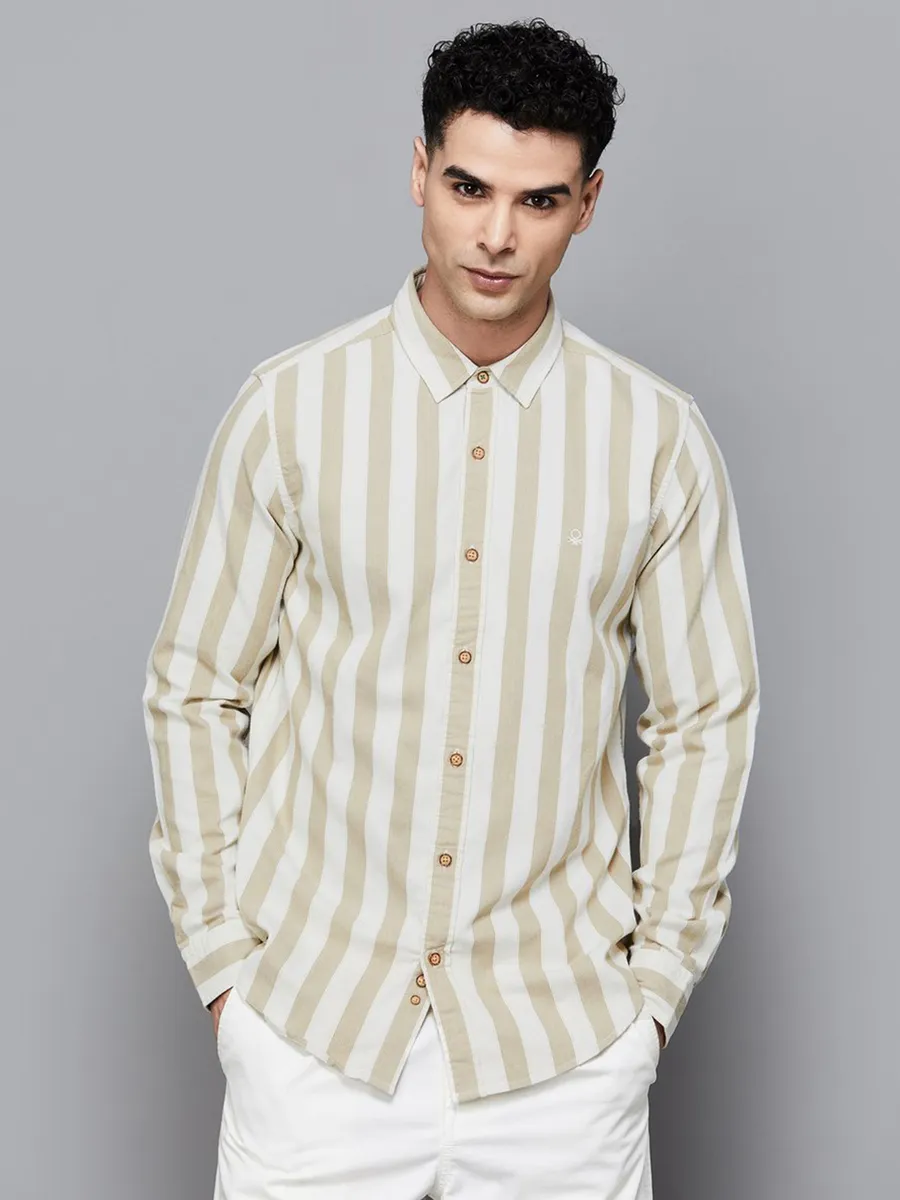 UCB beige striped cotton shirt