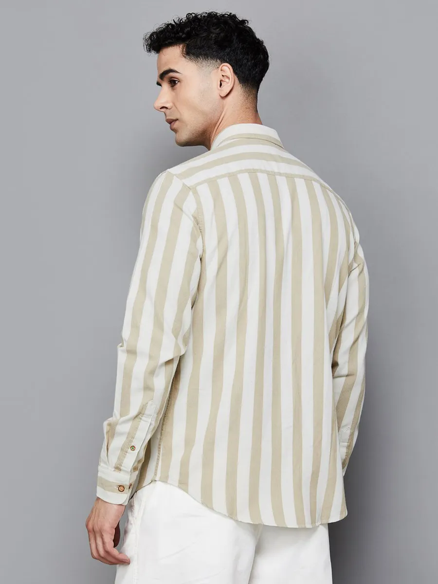 UCB beige striped cotton shirt