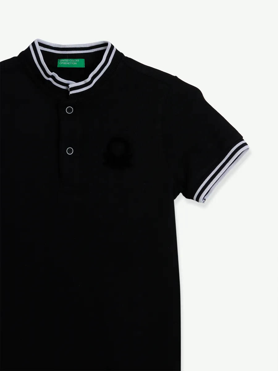 UCB black cotton half sleeves t shirt