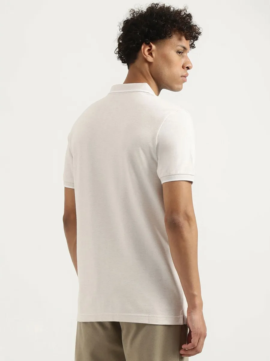 UCB cotton cream slim fit t-shirt