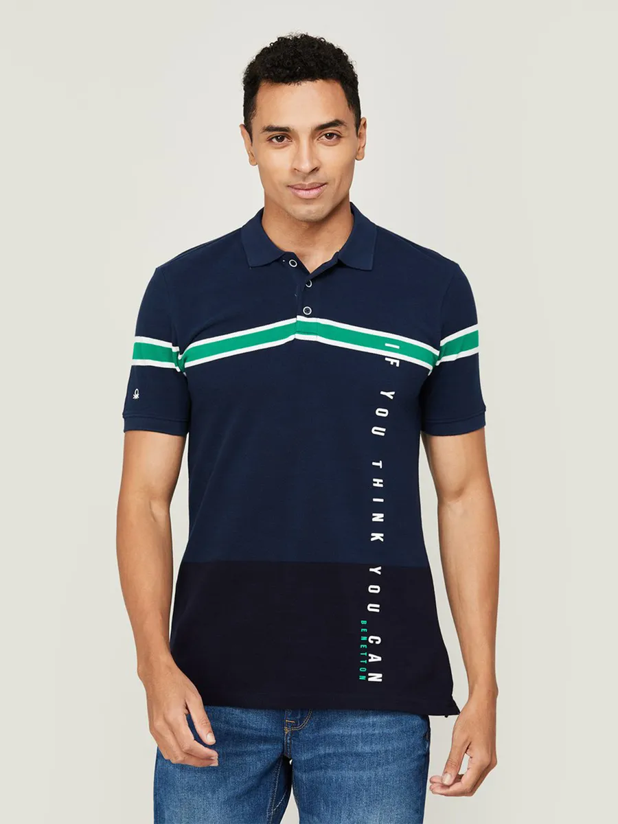 UCB cotton half sleeves t shirt in navy