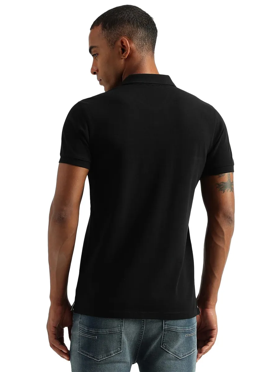 UCB cotton polo neck black t shirt