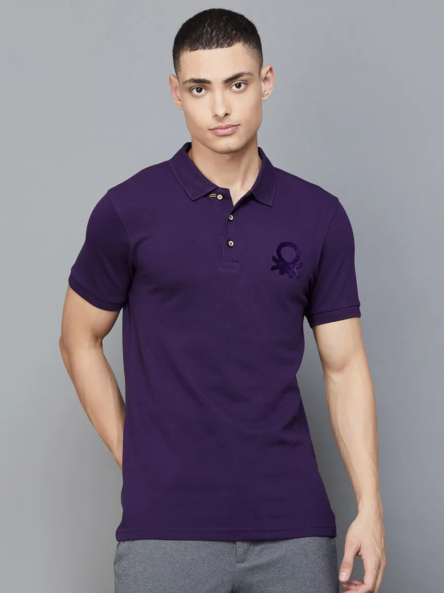 UCB cotton purple polo t-shirt