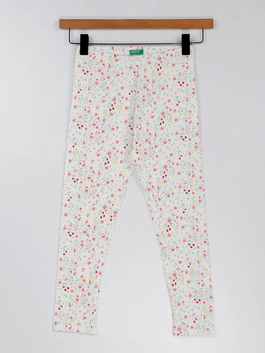 UCB cream printed jeggings in cotton