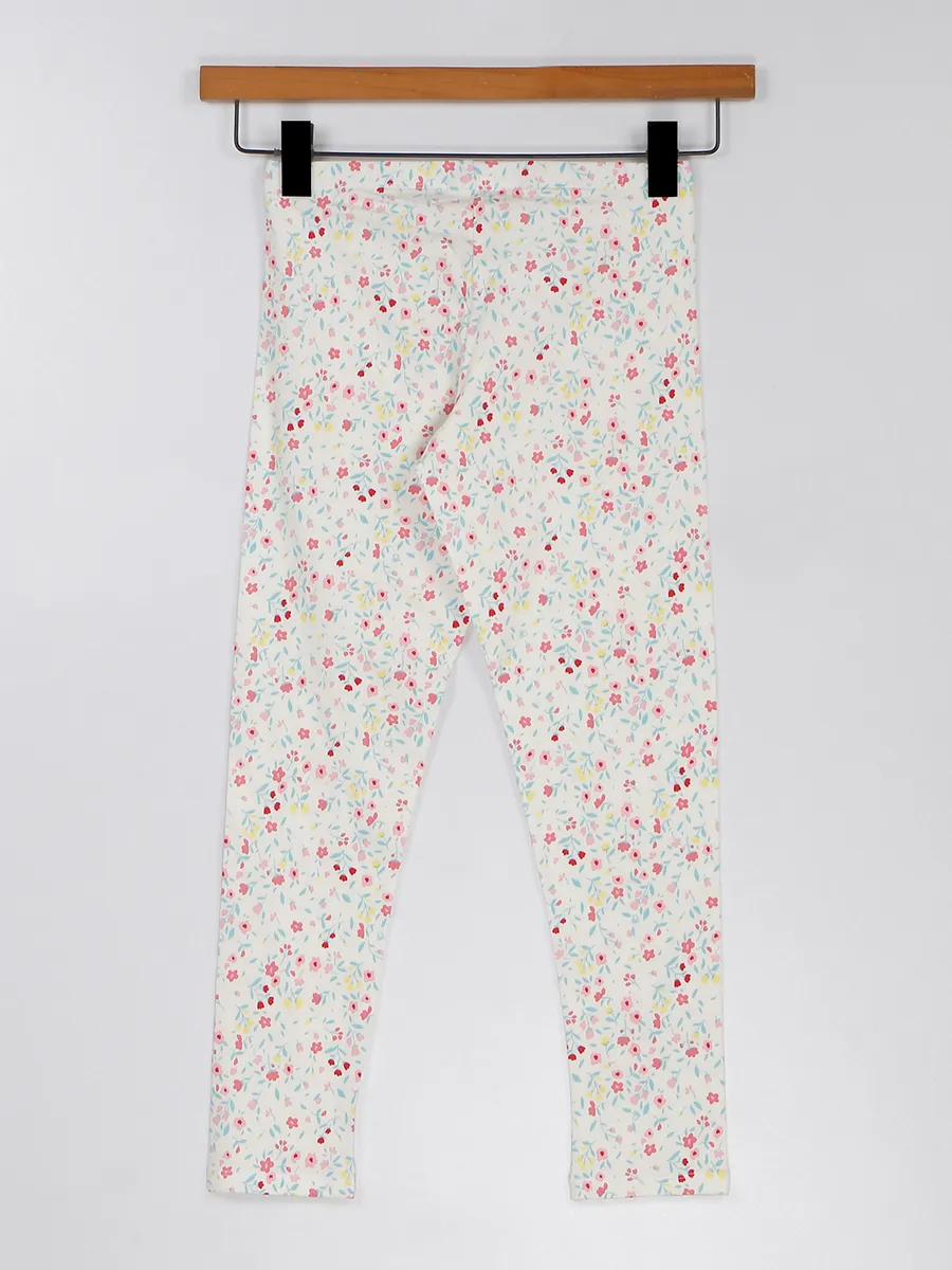 UCB cream printed jeggings in cotton
