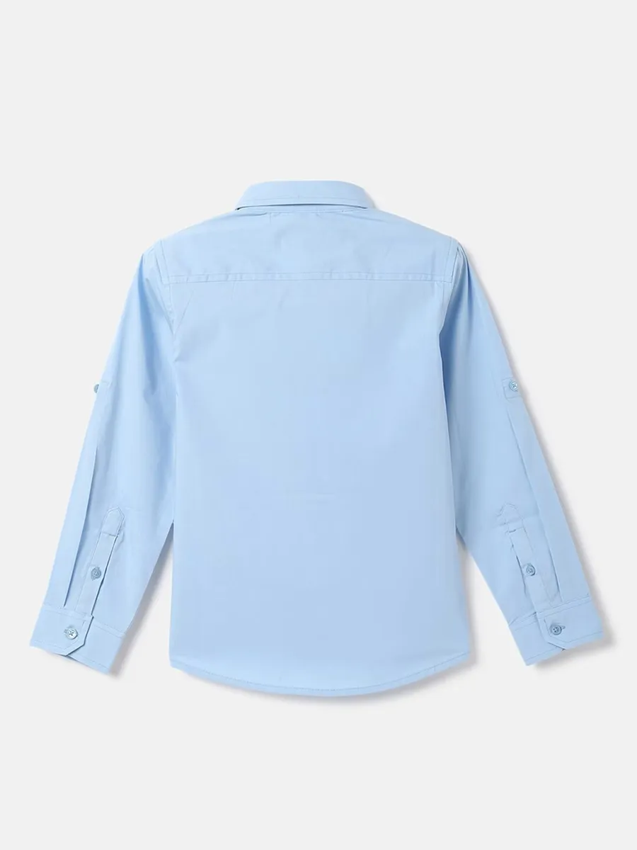 UCB light blue cotton plain shirt