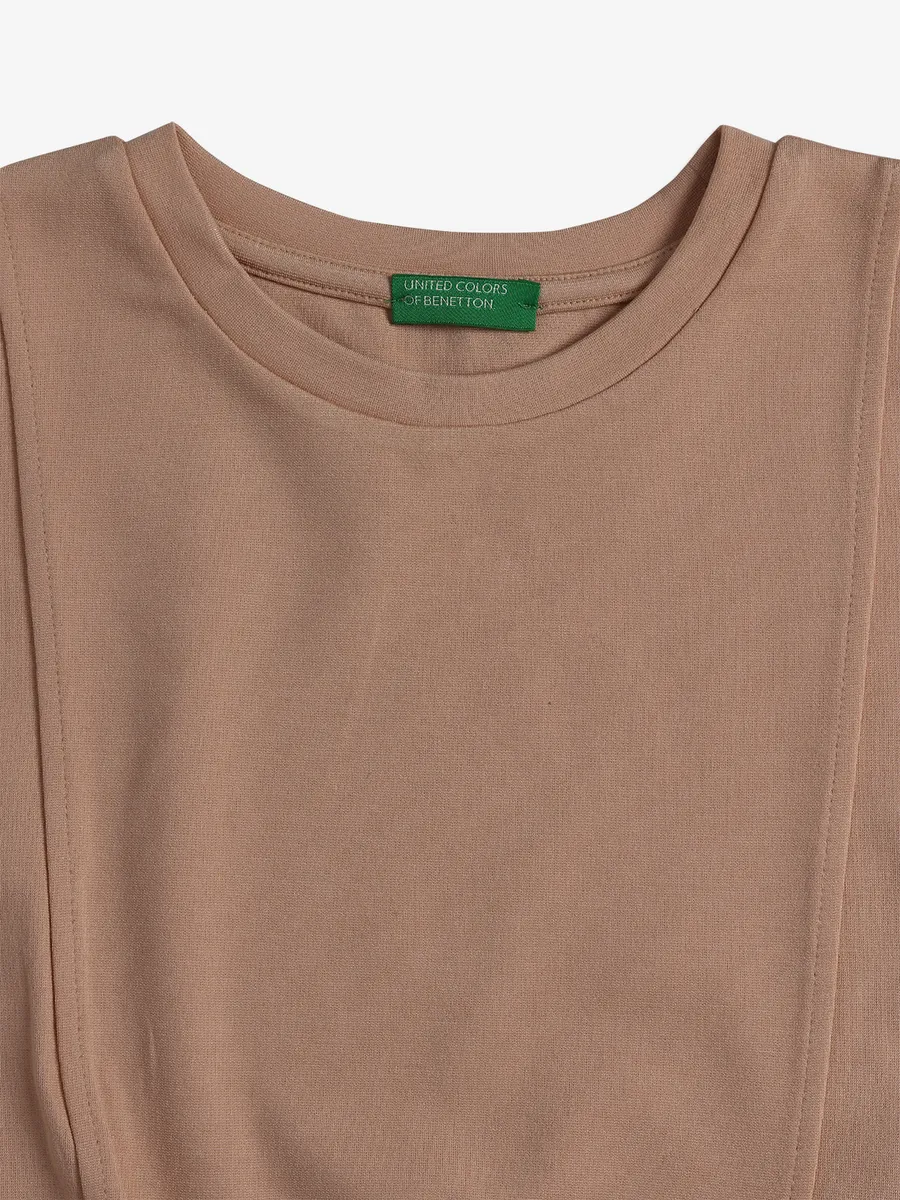 UCB light brown cotton plain crop top