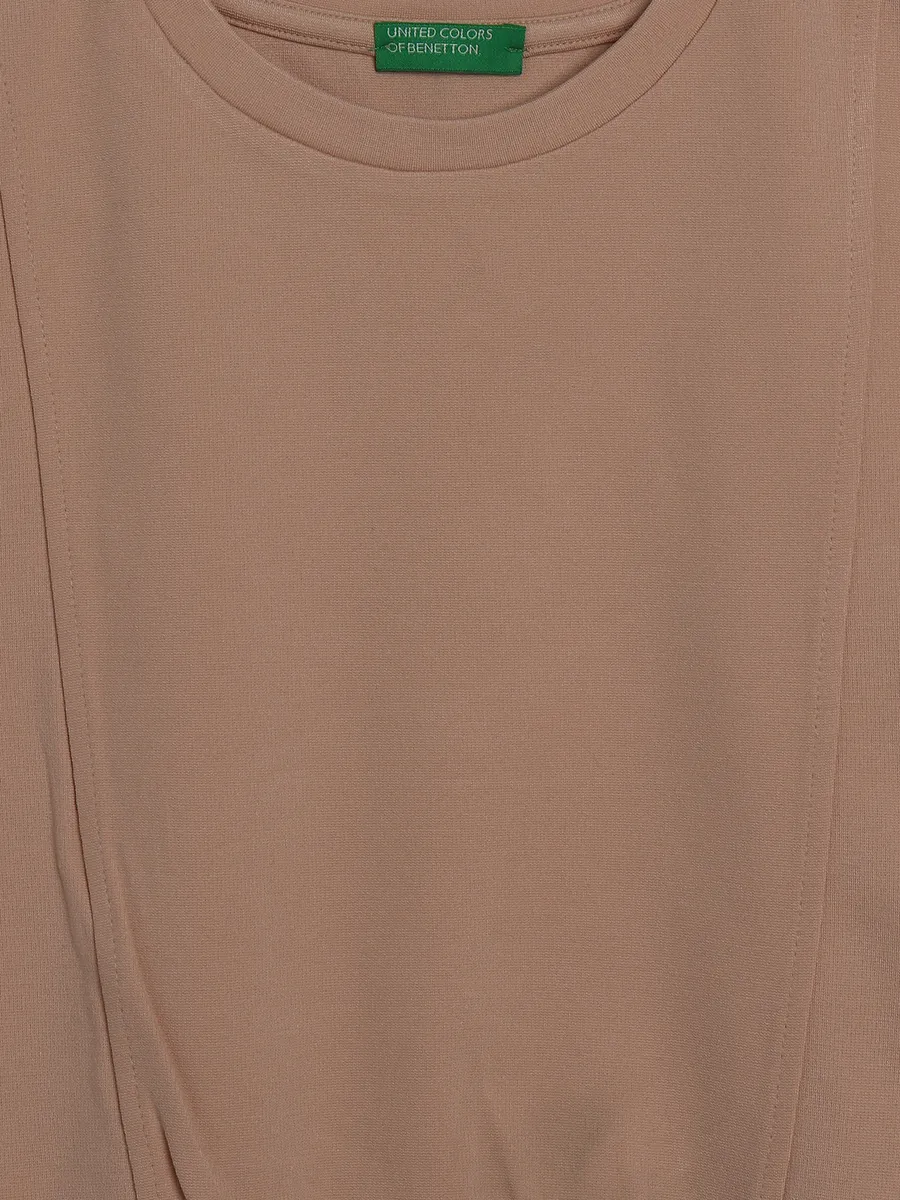 UCB light brown cotton plain crop top