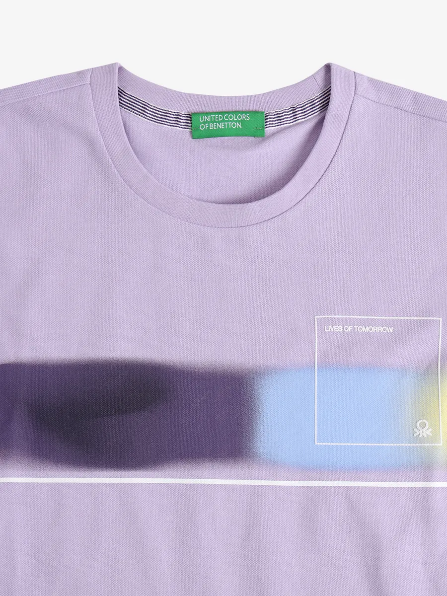 UCB lilac purple cotton printed t-shirt