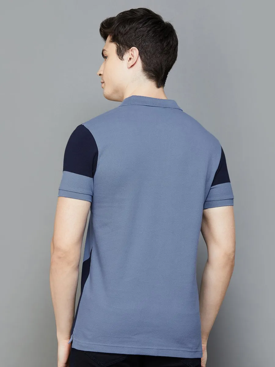 UCB navy color block cotton t shirt