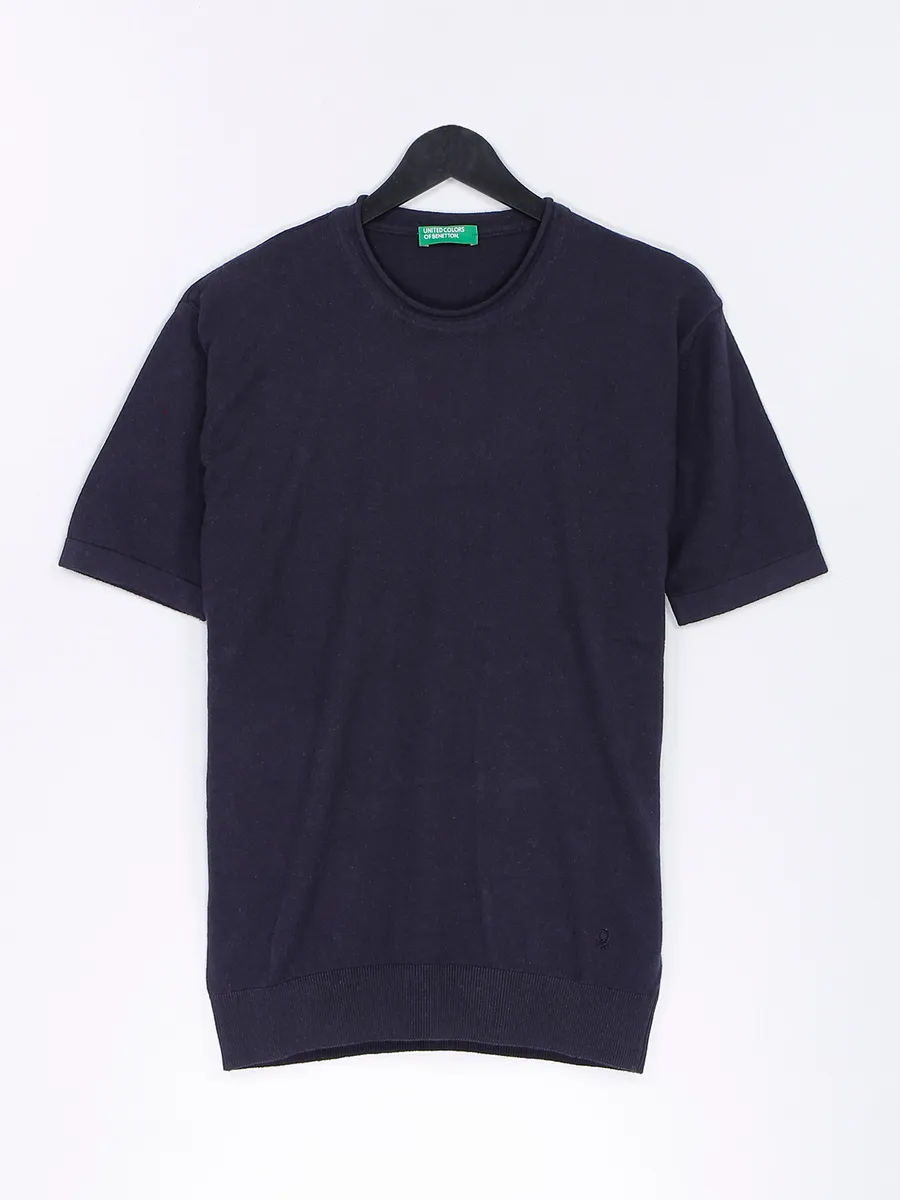 UCB navy slim fit knitted t shirt