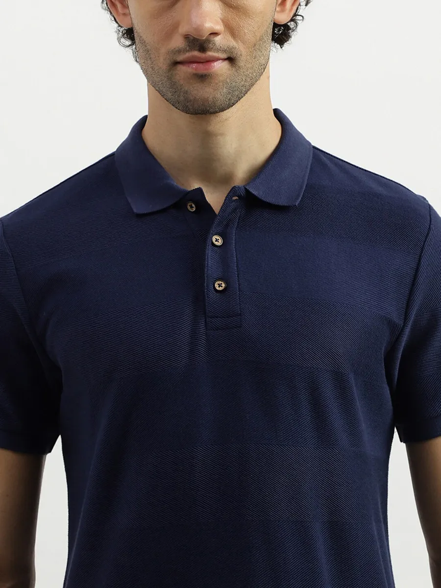 UCB navy stripe polo t shirt