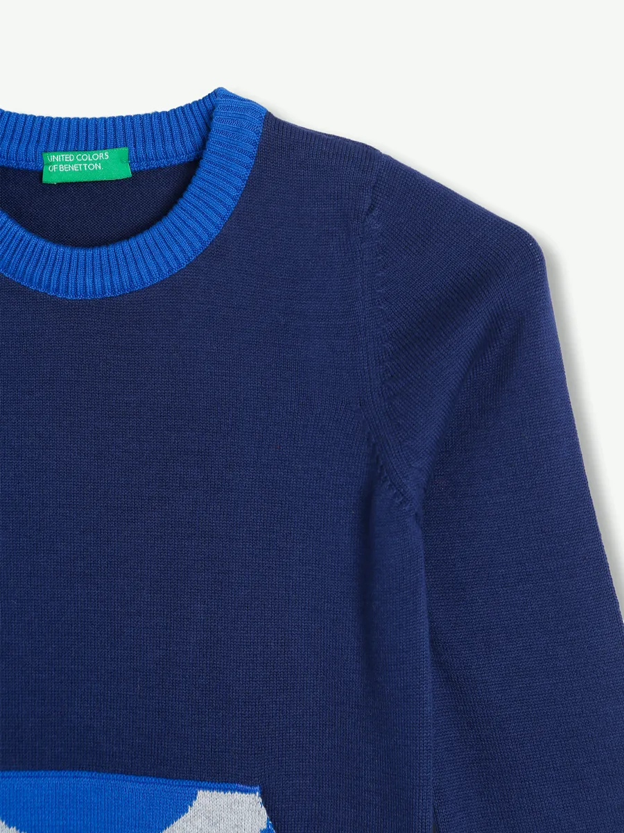 UCB navy sweatshirt in knitted