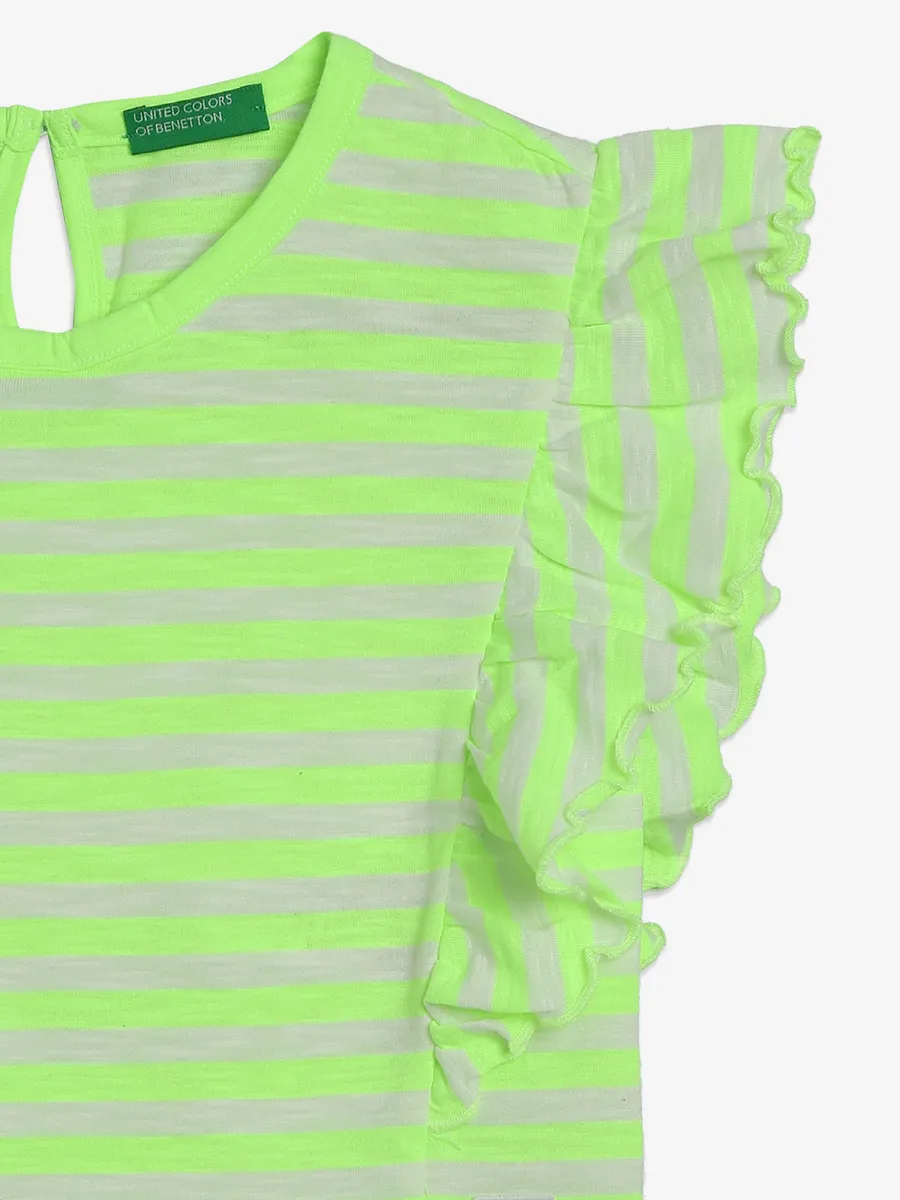 UCB neon green cotton stripe top