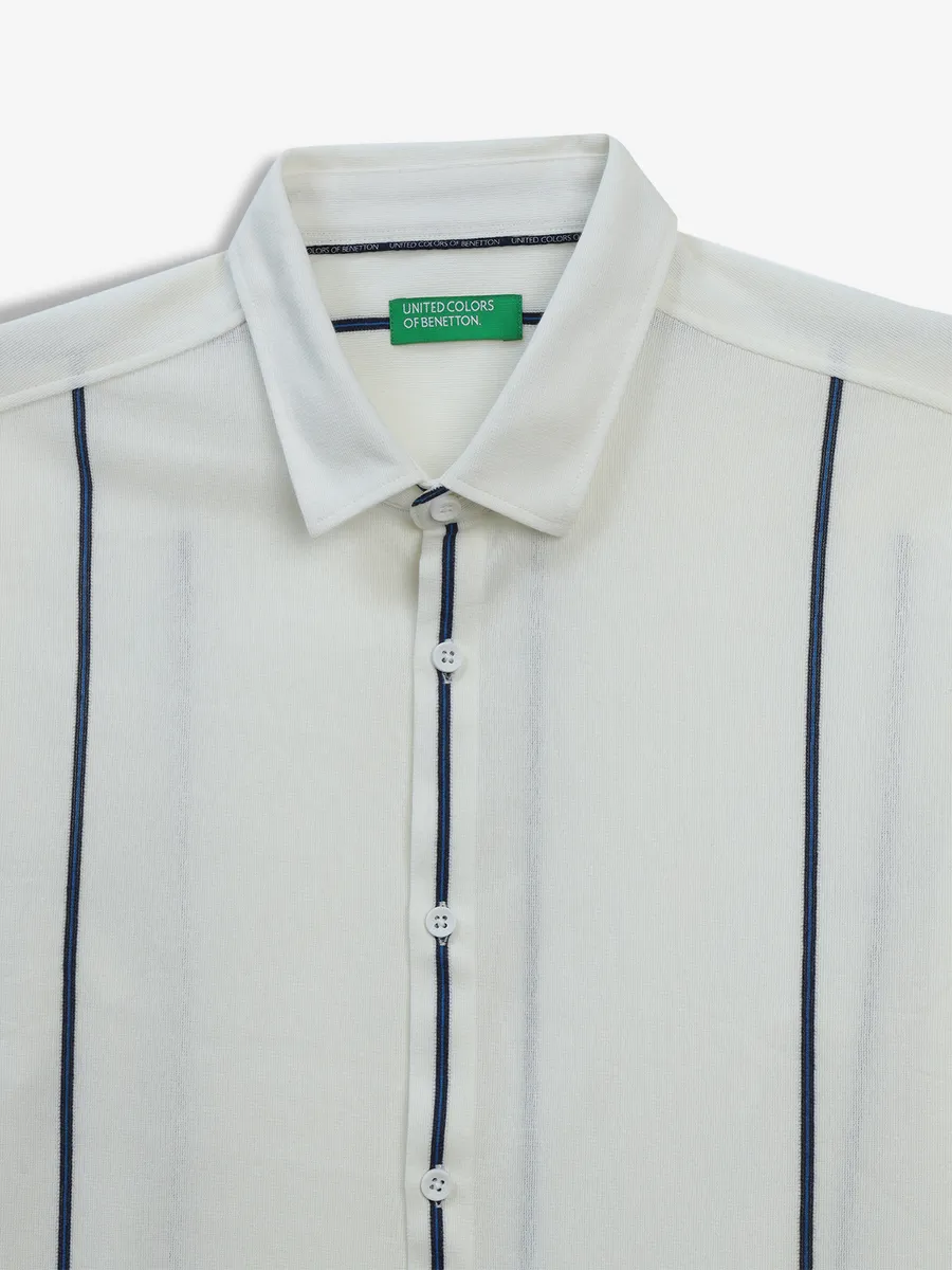 UCB off-white stripe cotton shirt