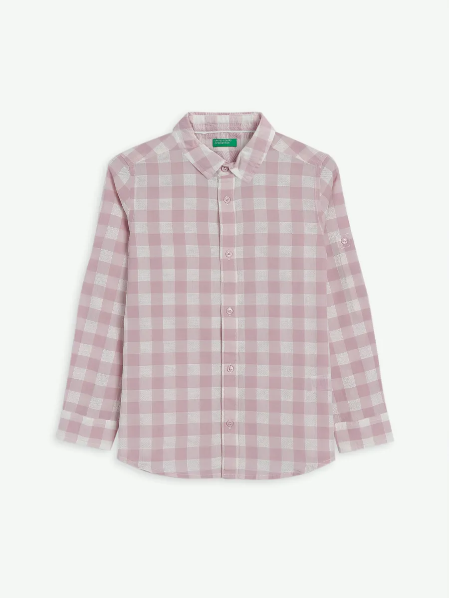 UCB onion pink checks cotton shirt