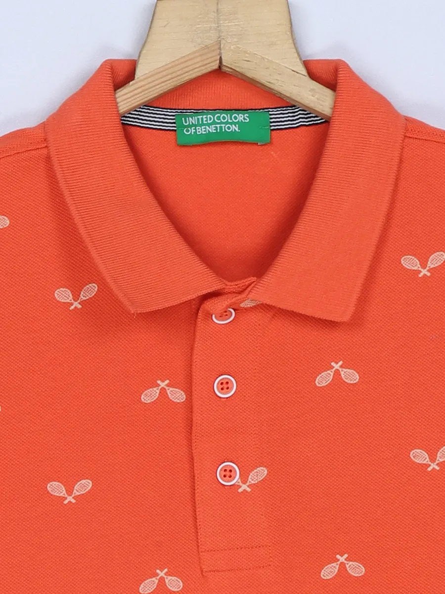 UCB orange cotton polo neck t shirt