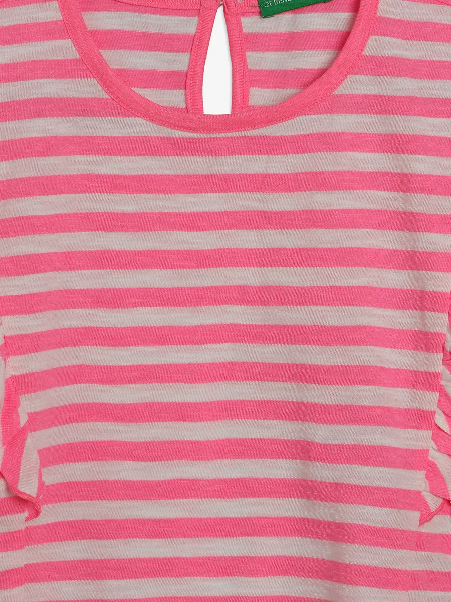 UCB pink stripe cotton crop top